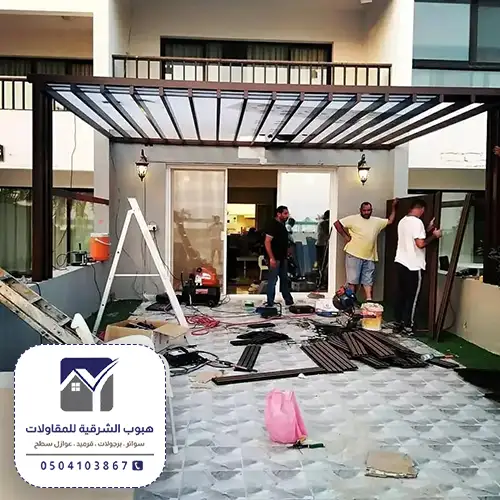 اشكال برجولات خشبية للروف